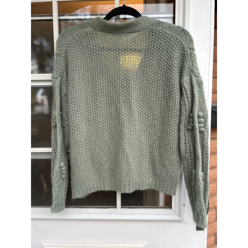 LOUISE MISHA Sage Green Sirika Mohair and Merino Wool Cardigan XS Oversized - Picture 2 of 12